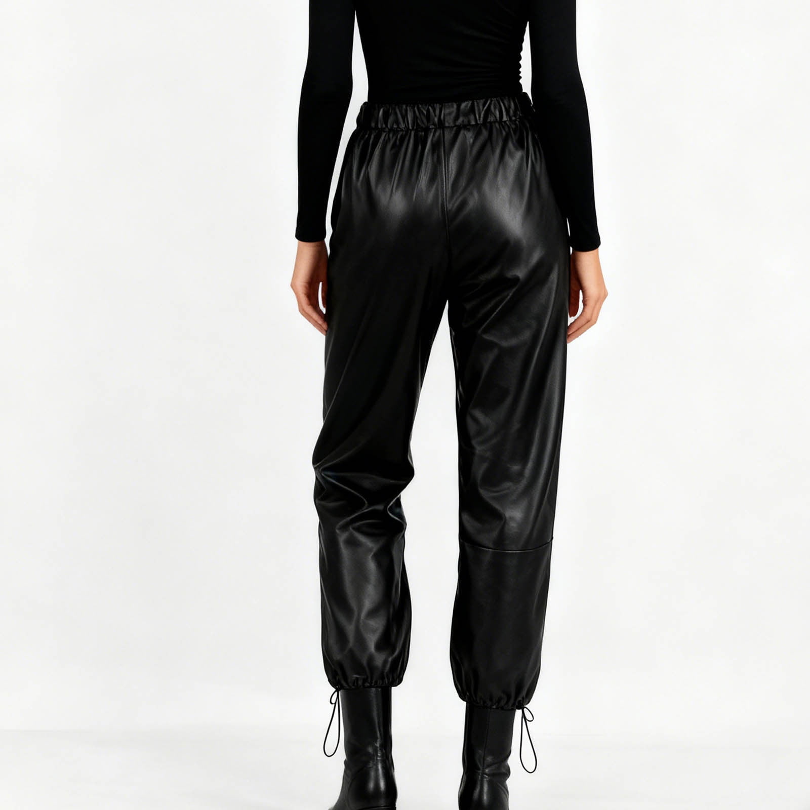 Viikei Womens Pants with Pockets,Women's Casual Trousers and Trousers Solid Color Large Size Running Fitness Sports Pants with Pockets Black S