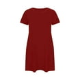 thumbnail image 6 of Horkkom Mini Dresses for Women Plus Size Short Sleeve Tshirt Dress Summer Casual Comfy Solid Color Sundresses XXL, 6 of 7