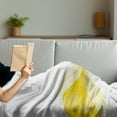 thumbnail image 3 of Yellow and White Soft Flannel Fleece Blanket, Smooth Lines and Waves Modern Inspired Digital Futuristic Art Inspired, Cozy Plush for Indoor and Outdoor Use, 50" x 60", Yellow White, by Ambesonne, 3 of 5