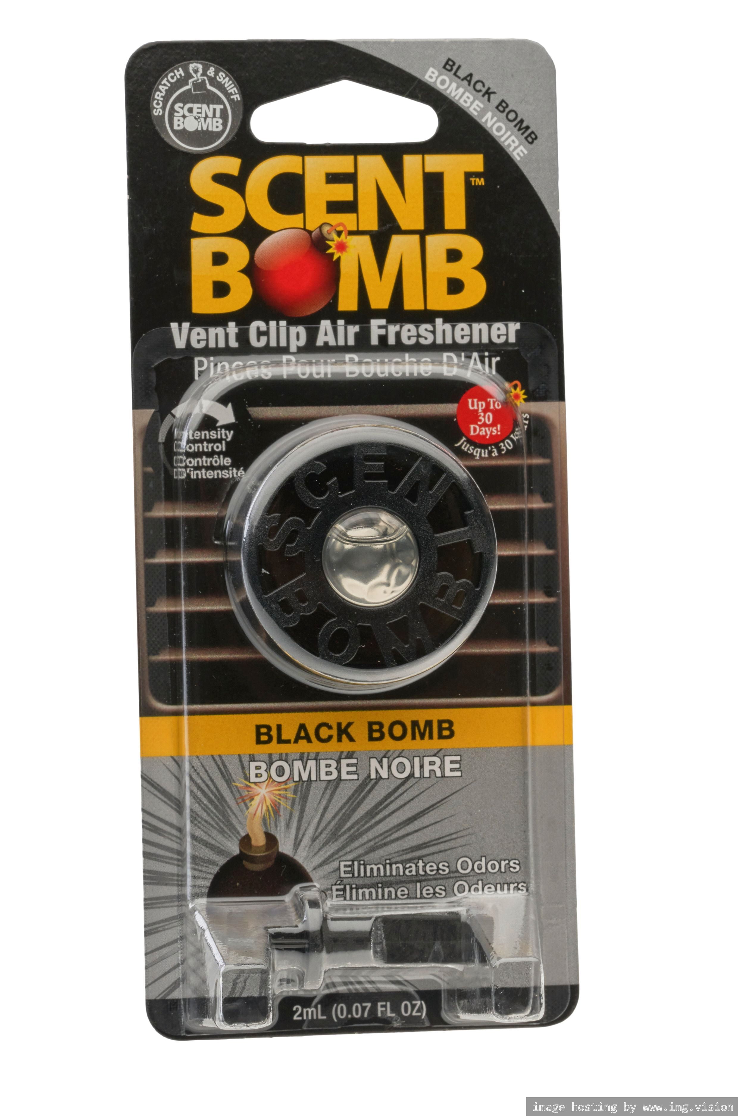 (2 pack) Scent Bomb Black Bomb Vent Clip 0.07 fl oz for Vehicle Air Vents