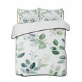 thumbnail image 2 of Quilts Twin XL Size, Eucalyptus Leaves Soft Comforter Bedding Set for Bed, Spring Botanical Pastoral Green Lightweight Quilted Bedspread with Pillow Cover(2 Pieces) for All Season, 68x98 Inch, 2 of 6