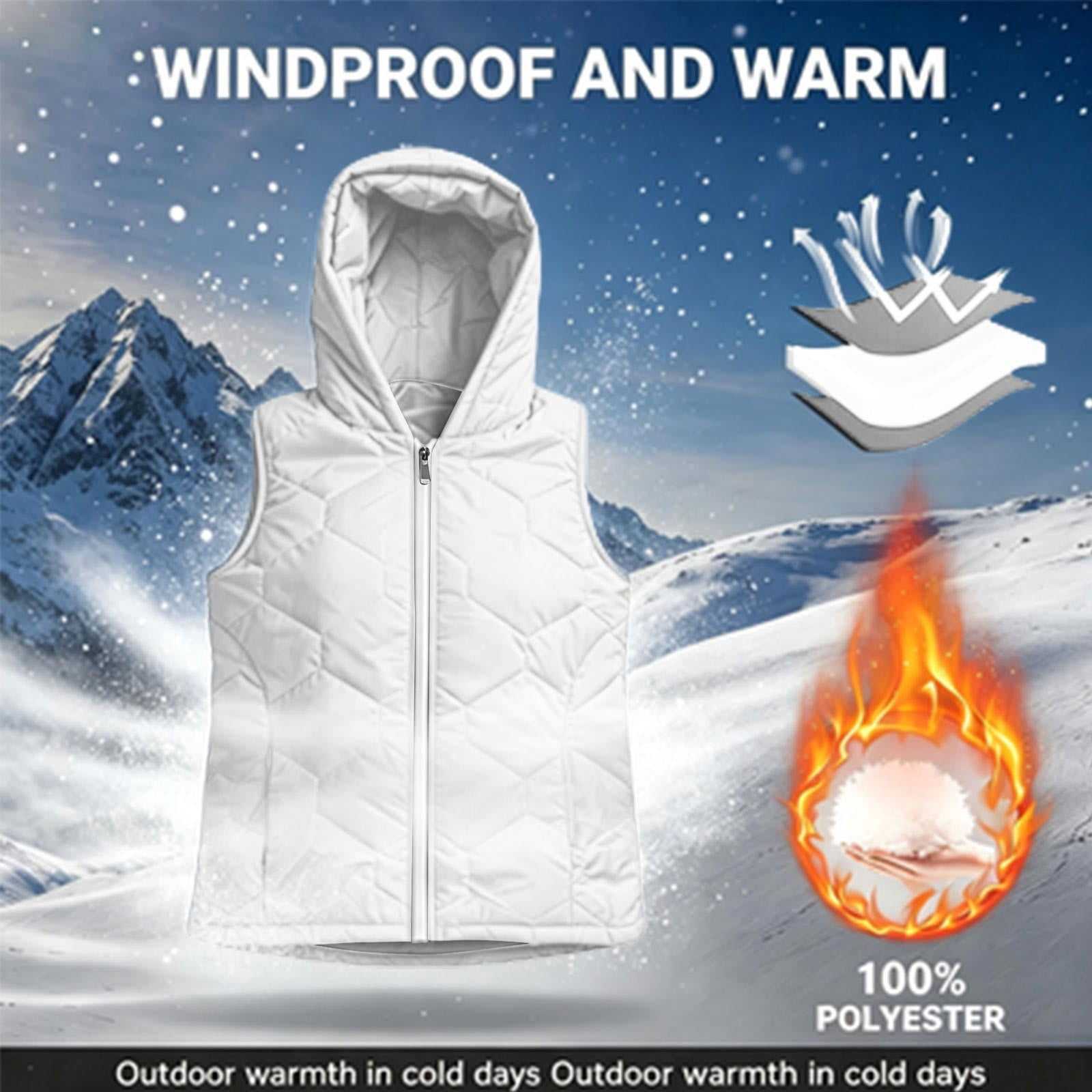 AVRNLIQ Womens Hooded Lightweight Puffer Vest Sleeveless Quilted Zip Up Outerwear