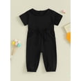 thumbnail image 3 of Musuos Baby Summer Romper 3 6 9 12 18 24M Casual Short Sleeve Round Neck Solid Color Jumpsuit Infant Clothes, 3 of 10