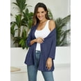 thumbnail image 6 of VEPKUL Women Cardigan Casual Lightweight Plus Size Cardigan 3/4 Sleeve Open Front Soft Light Cardigan Drape Duster 1XL-5XL, 6 of 9