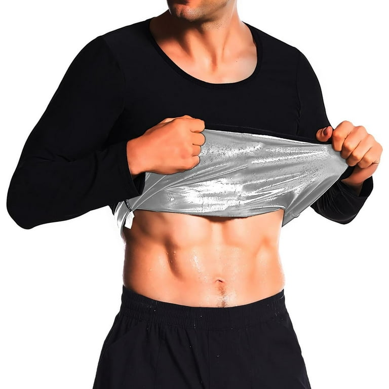 Hrtesus Infernowear Sauna Tech Men s Sauna Suit Sweat Shirt Sauna Shirt for Men Gym Exercise Compression Shirt