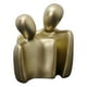 thumbnail image 2 of Estatuas abstractas de pareja/decoración de material de resina, escultura de adorno artístico/para aniversario, Día de San Valentín, entrada , Oro Macarena Pareja estatua, 2 of 7