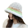 thumbnail image 6 of Winter Hats for Women Fleece Lined Beanie Knit Chunky Womens Snow Cap Women's Winter Plush Warm Ear Protection Matching Color Bucket Basin Hat Beige, 6 of 7