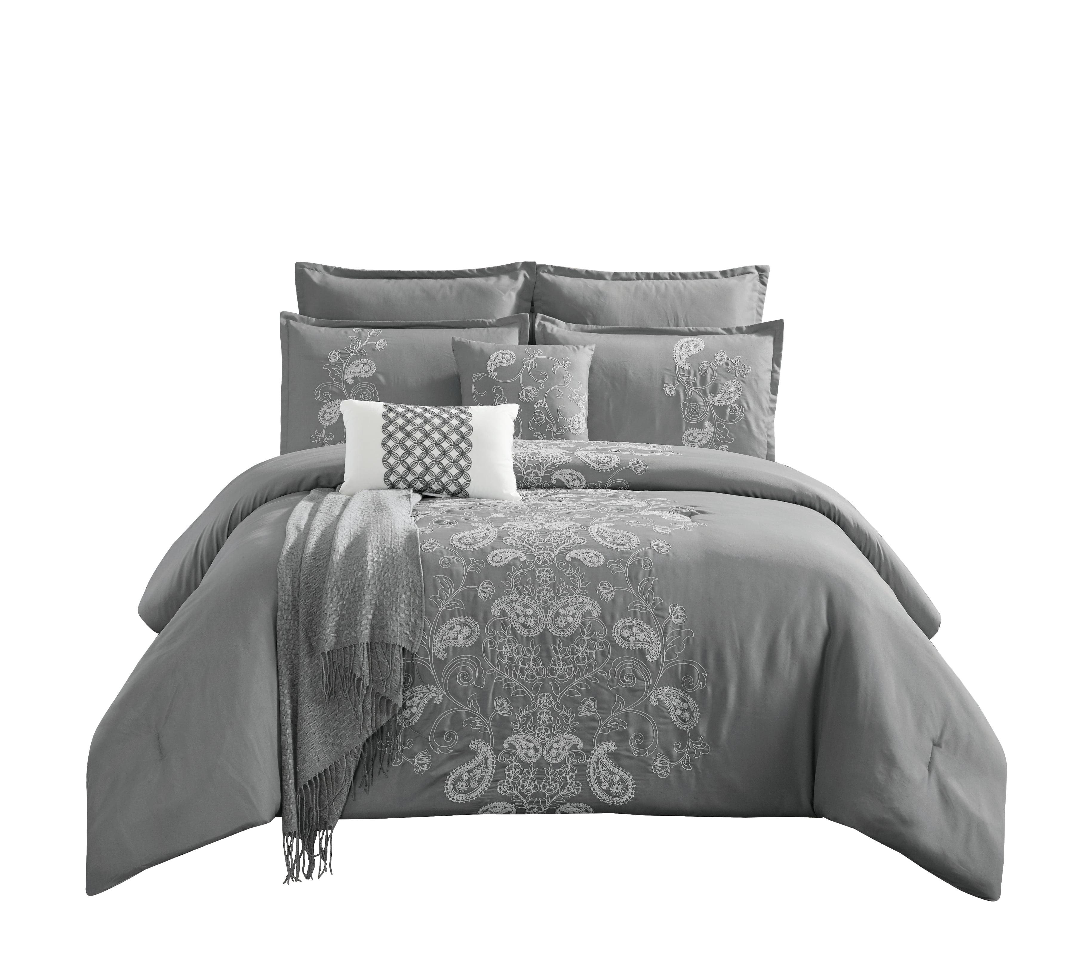 Bedding Paradise 8Piece Luxury Embroidered Comforter Set