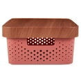 Pen+Gear Plastic Storage Box with Lid, Rusty Brick