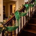 thumbnail image 6 of Sparkly Sequin Christmas Ribbon, Christmas Green 2 In x 10 Yd Wired Edge Ribbon for Gift Wrapping, Bows, Wreaths and Tree Decor, 6 of 6