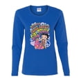 thumbnail image 2 of Wild Bobby Betty Boop Peace, Love and Girl Power Betty Boop Womens Long Sleeve T-Shirt, Royal, X-Large, 2 of 5