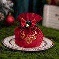 thumbnail image 1 of Fiudx Ofertas relámpago Bolsa navideña de terciopelo con bolsillo para guardar frutas en Nochebuena, 4 unidades, 1 of 7