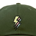 thumbnail image 2 of Dalix Lightning Embroidered Bolt Dad Hat Cotton Baseball Cap Adjustable Mens in Olive, 2 of 5