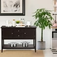 thumbnail image 3 of Giantex Buffet Sideboard, Wood Console Table w/2 Drawers and 2 Storage Cabinets, Ideal for Living Room Kitchen Dining Room Hallway, Brown, 3 of 10
