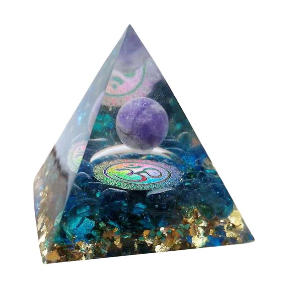Amethyst Energy Pyramid Multicolor Resin for Office Living Room Ornaments
