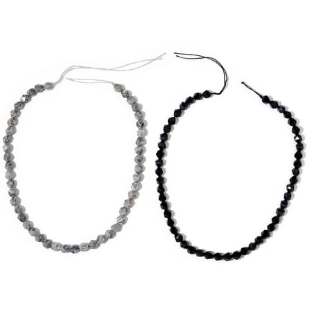 - DIY Jewelry Making Tools Black Lace Agate Enhanced Beads Set of 2 Choker String for Women 15