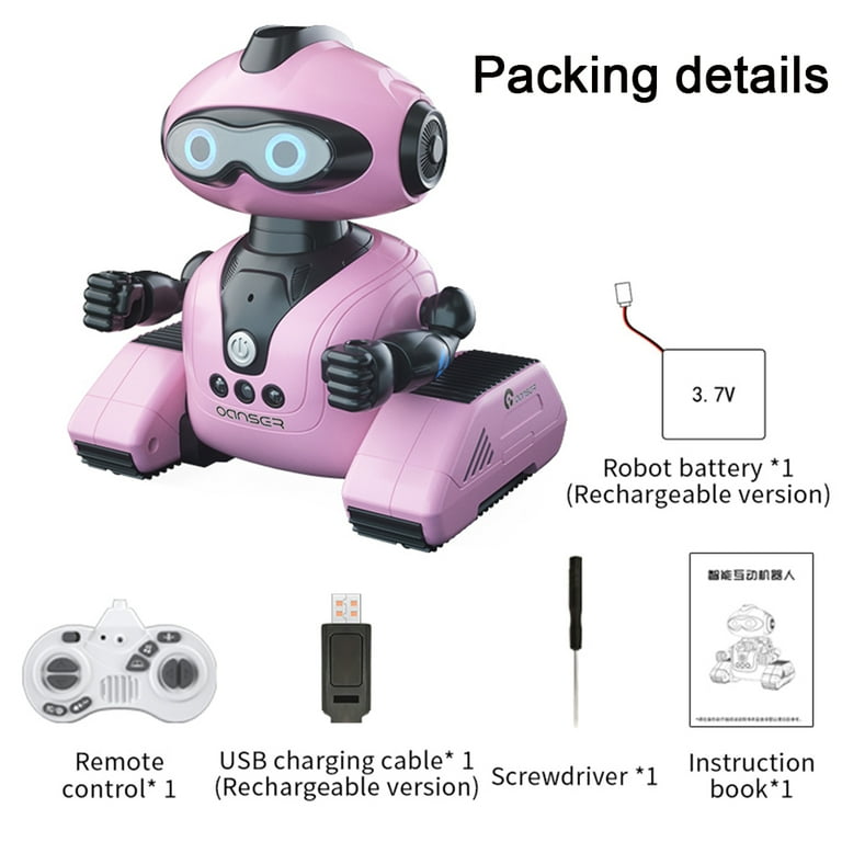 YFMHA Rechargeable Remote Control Robots Kids Toys Emo Robot with  Auto-Demonstration Toys for 1+ Year Old Boys Girls 