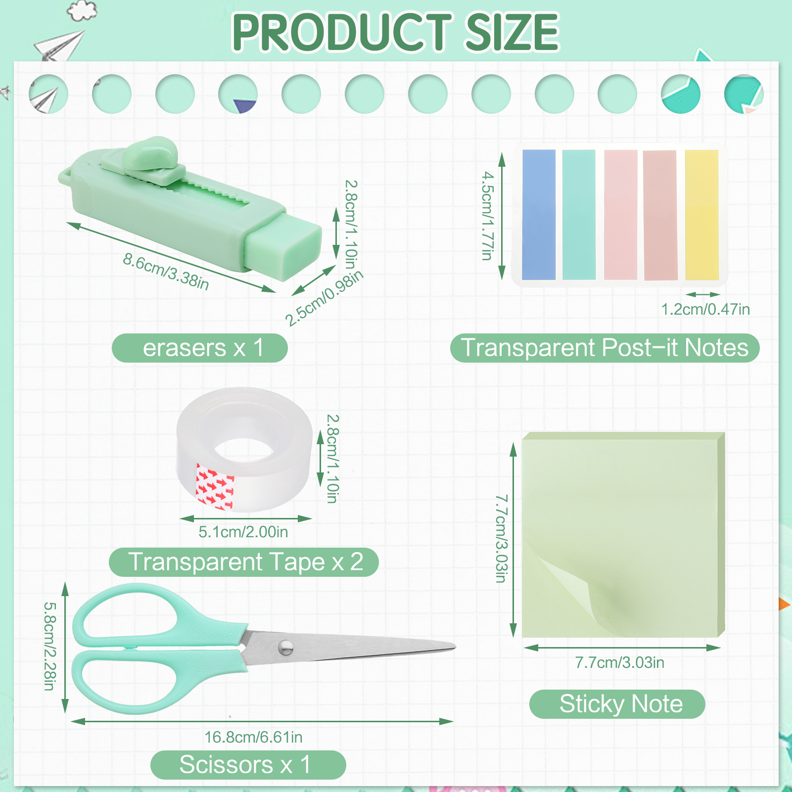 sixwipe 13-in-1 Teal Office Supplies Desk Organizer Kit photo 4