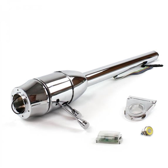 Tilt Column Chrome - Floor Shift 3.5 in. Drop 6 Hole Yellow Push Button