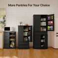 thumbnail image 3 of Asofer 33"H Pantry Cabinet, 1 Door 4 Drawer Sideboard with 3 Adjustable Shelves for Kitchen Dining Room, Black, 3 of 6