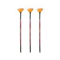 Creative Mark Ebony Splendor Short-Handled Synthetic Sable Paint Brush, Fan # 2, Pack of 3, Teijin Multi-Filament Hair, Handcrafted Synthetic Paint Brushes for Acrylic, Watercolor Painting and More