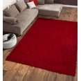 thumbnail image 3 of Sweet Home Stores Cozy Solid 5x7 Indoor Shag Area Rug, 5'3" x 6'11", Red, 3 of 11