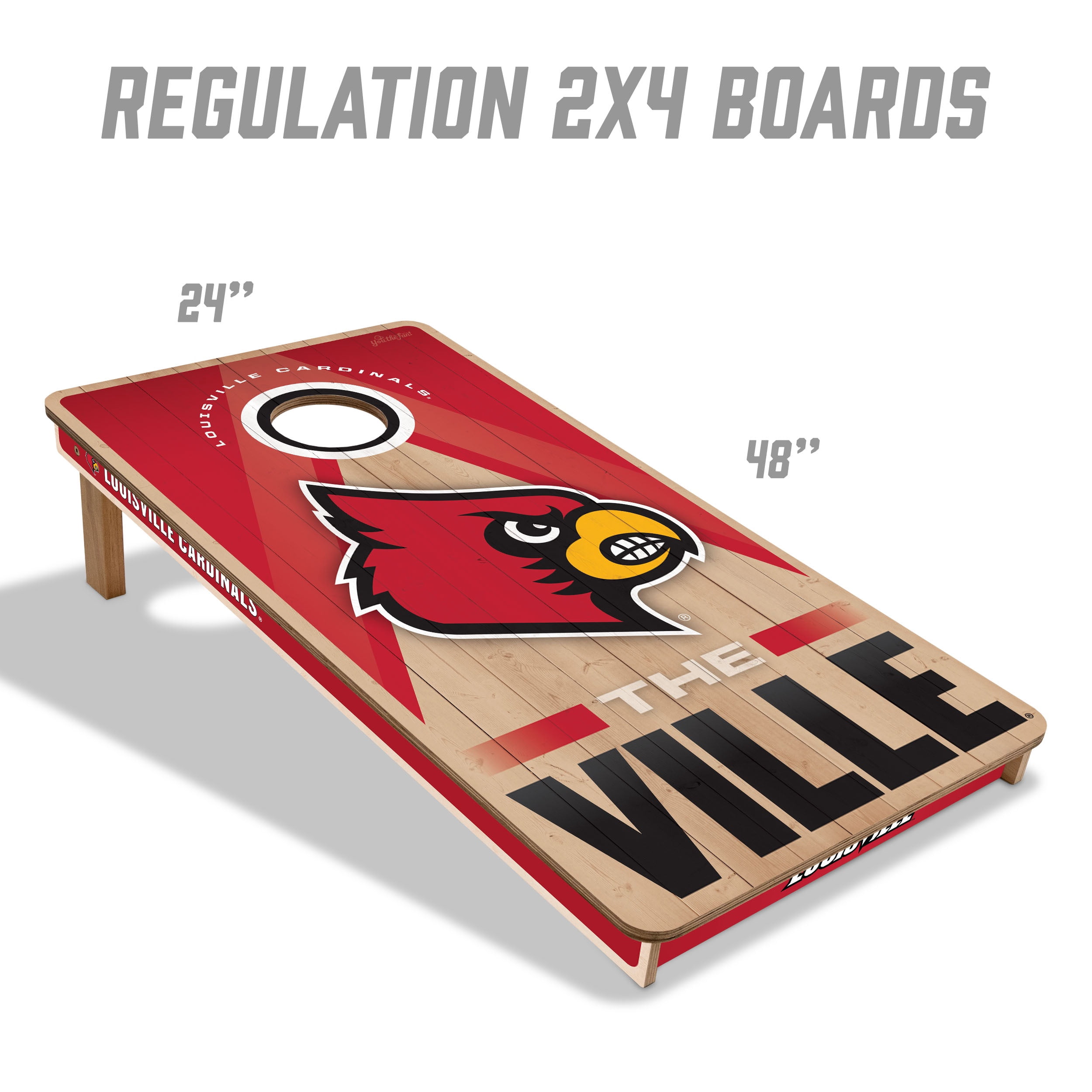 YouTheFan NCAA Louisville Cardinals 2x4 Slogan Series Cornhole