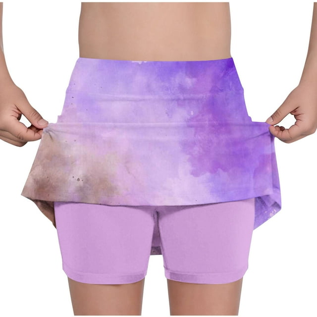 Zpanxa Girls Leggings Shorts Polyester Spandex Print Pattern Lightweight Recreational Sports Style 2-3 Years