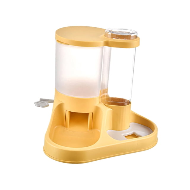 DOLITY Large Capacity Portable Pets Feeder Waterer for Multiple Pets Kitten Campers yellow