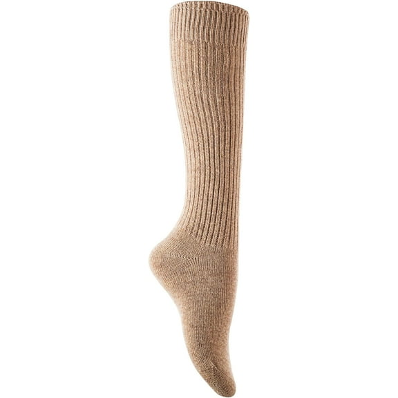 Lian LifeStyle Women's 1 Pair Knee High Knitted Wool Socks Striped Size 7-9, Black, One Size