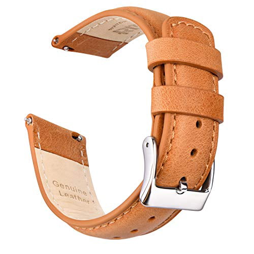 Ritche 20mm Leather Watch Band Quick Release Watch Bands for Men Women  Compatible with Timex Expedition Fossil Seiko Light Orange Watch Strap -  