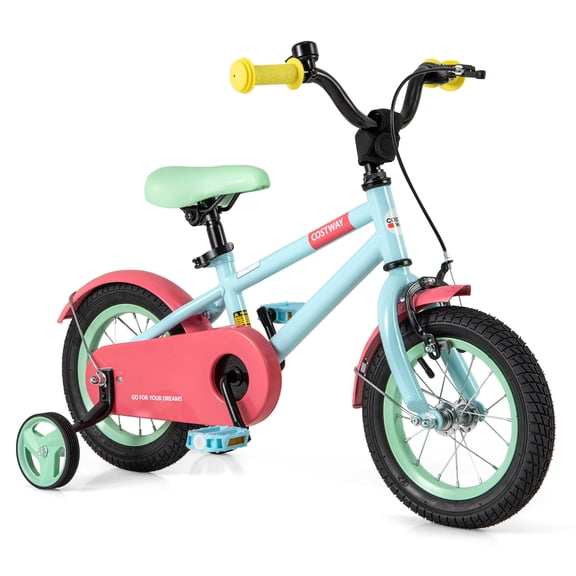 Infans 12" Kids Bike w/Adjustable Saddle Handlebar Removable Training Wheels Handbrake