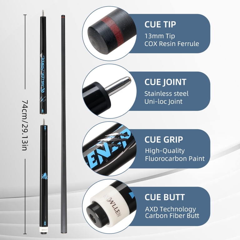 KONLLEN Heavy Hitter Jump Break Cue 3-Pieces Carbon Fiber Break