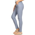 thumbnail image 2 of Women's Stretchy Slim Jeggings with 5 Pockets Cotton Blend, Slate Gray Medium, 2 of 3