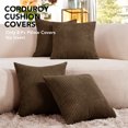 thumbnail image 3 of Deconovo Corduroy Fundas de cojines Juego de 4 – Machine Washable Home Decor for Sofa, Dormitorio | Chocolate, 20x20 Inch, 3 of 7
