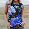 thumbnail image 2 of Usmixi Womens Tank Tops Leopard Print Round Neck Sleeveless Shirts Plus Size Casual Summer Racerback Vest Blouse Blue L Up to 65% off, 2 of 5
