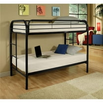 Metal Tube Twin Bunk Bed - Black - 60 x 78 x 41 in.
