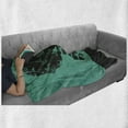 thumbnail image 6 of Skull Soft Flannel Fleece Blanket, Human Skeleton Theme Abstract Art Skull Design Illustration Artwork Print, Cozy Plush for Indoor and Outdoor Use, 60" x 80", Jade Green and Black, by Ambesonne, 6 of 6