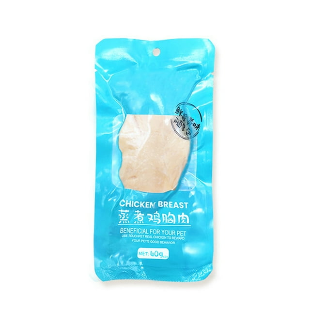 40 g de premios para perros de pechuga de pollo entera, alto contenido proteico, universales, para gatos y perros, pechuga de pollo hervida, pechuga de pollo