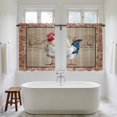 thumbnail image 4 of Farmhouse Roosters Tier Curtains 54 Inch Length, Vintage Farm Chicken Pink Leaves Cafe Short Curtains for Bathroom Over Sink, Small Kitchen Curtain Light Filtering Tiered Drapes 2 Panels 27.5"Wx54"L, 4 of 8