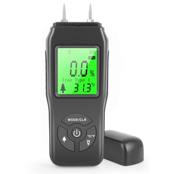 Wood Moisture Meter, Handheld Digital Moisture Detector, Backlit LCD Display Moisture Tester, Pinpoint Water Leak Detector Damp Tester for Wood Building Material Walls Paper Floor