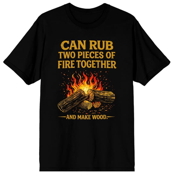 Bioworld Campfire Humor Men's Back Graphic Short Sleeve Crew Neck T-Shirt | 100% Cotton Novelty Tee-Medium