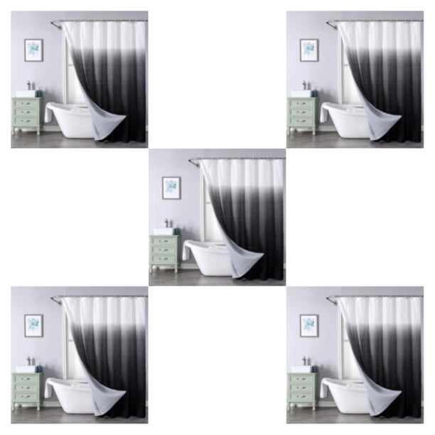 Yuarrent Cortina De Ducha Impermeable De Secado Rápido A Prueba De Moho Para Baños Higiénicos Negro 90*180 Negro Type2 NO2