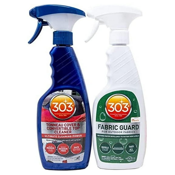 Convertible Fabric Top Cleaning and Care Kit - Cleans And Protects Fabric Tops - Includes Tonneau Cover And Convertible Top Cleaner 16 fl. oz.   Fabric Guard, (30520) 32 Fl Oz (Pack of 1)