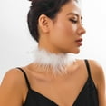 thumbnail image 1 of Style Party Short chocker Sweet Cool Feather Collar Ribbon Niche Performance Necklace, 1 of 6