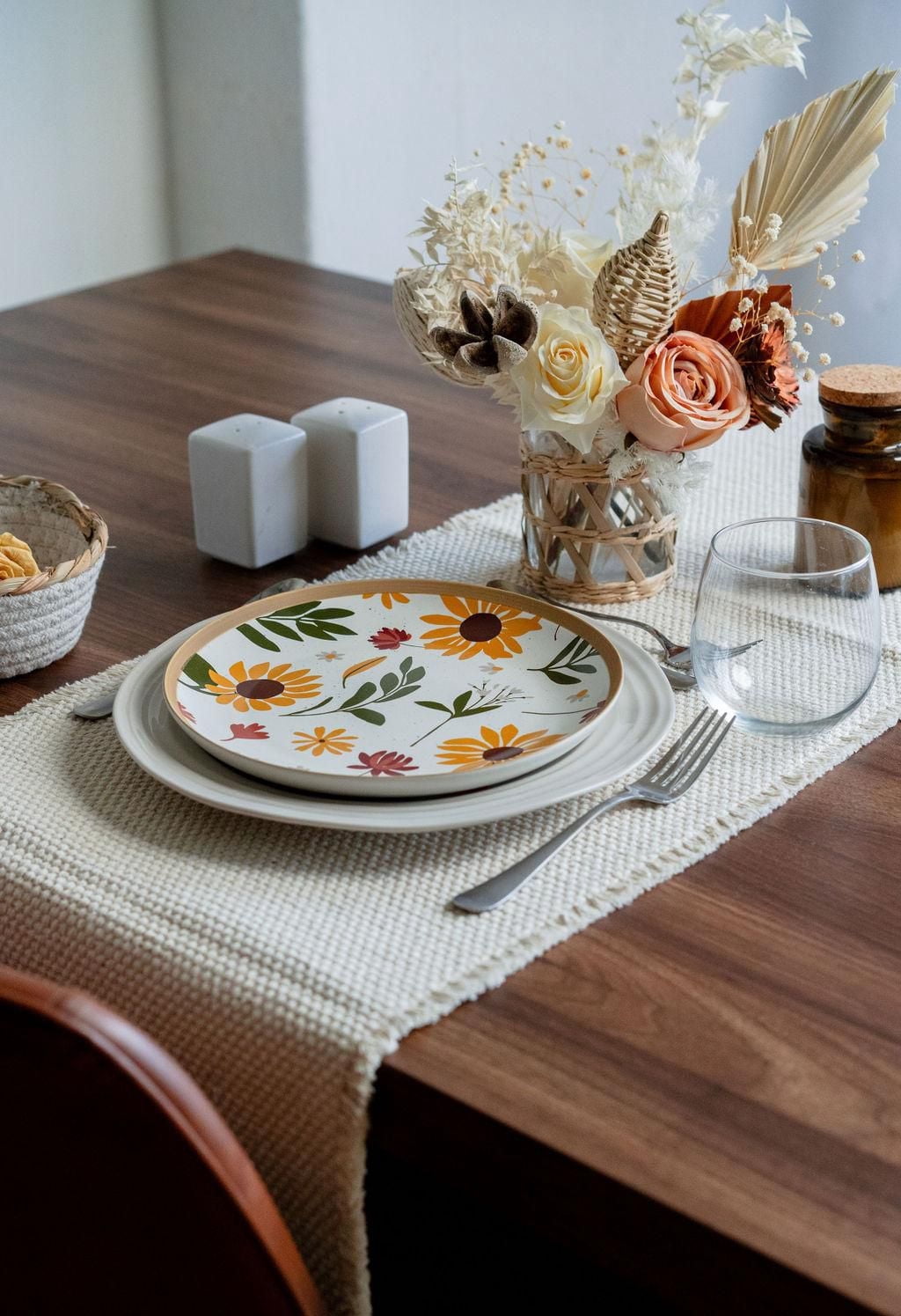 Fabstyles Chemin de table Bali 100 % coton – Lavable en machine au quotidien, chemin de table épais 35,6 x 182,9 cm pour table de salle à manger, de cuisine et d'extérieur