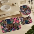 thumbnail image 5 of Leopard Print Shower Curtain Set 4-Set Jungle Animal Theme Bathroom Decor Set Includes Floor Mat ,Toilet Cover Mat ,U-Mat ,Shower Curtain with 12 Hooks,72inx72in, 5 of 7
