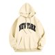 thumbnail image 1 of Sudadera con capucha Gibobby con estampado de letras para Mujer Beige S, 1 of 4