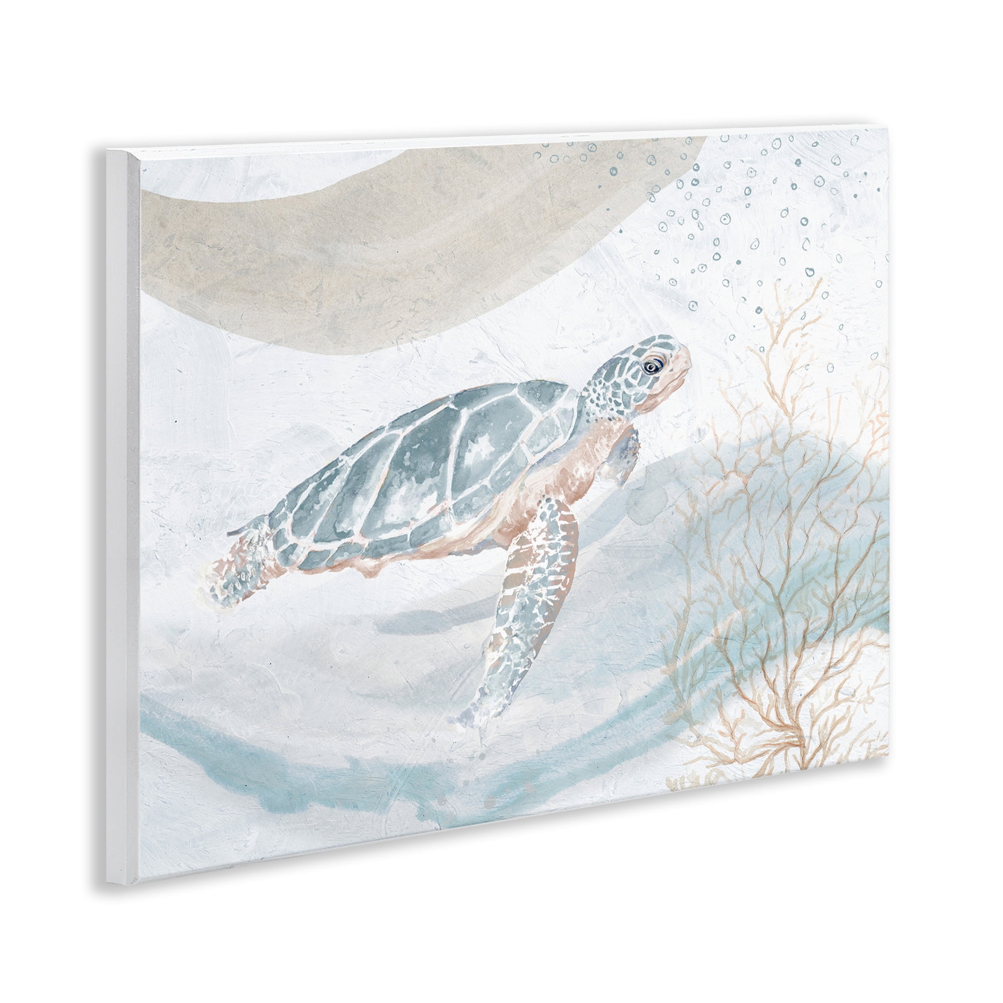 Stupell Industries Turtle Watercolor Style Animals & Insects Painting Unframed Art Print Wall Art, 14 x 11