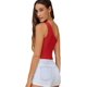 thumbnail image 2 of Top corto acanalado sin mangas con un hombro sexy para mujer, rojo (l) Feliz Sencillez, 2 of 5